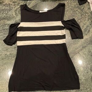 Bailey/44 striped top with open shoulders